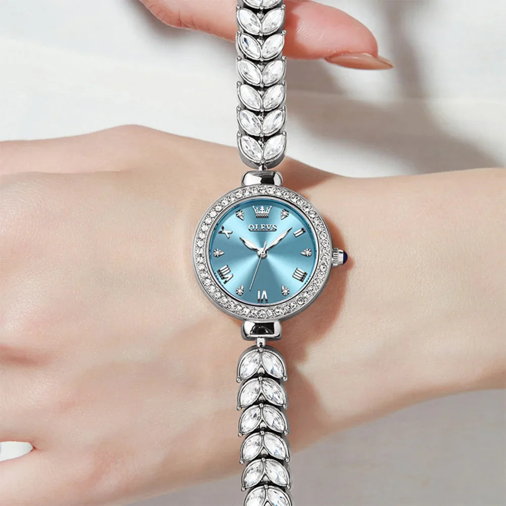 OLEVS 9971 orologio al quarzo per donna scala romana abito elegante orologio da donna moda impermeabile luminoso orologio a mano di lusso originale