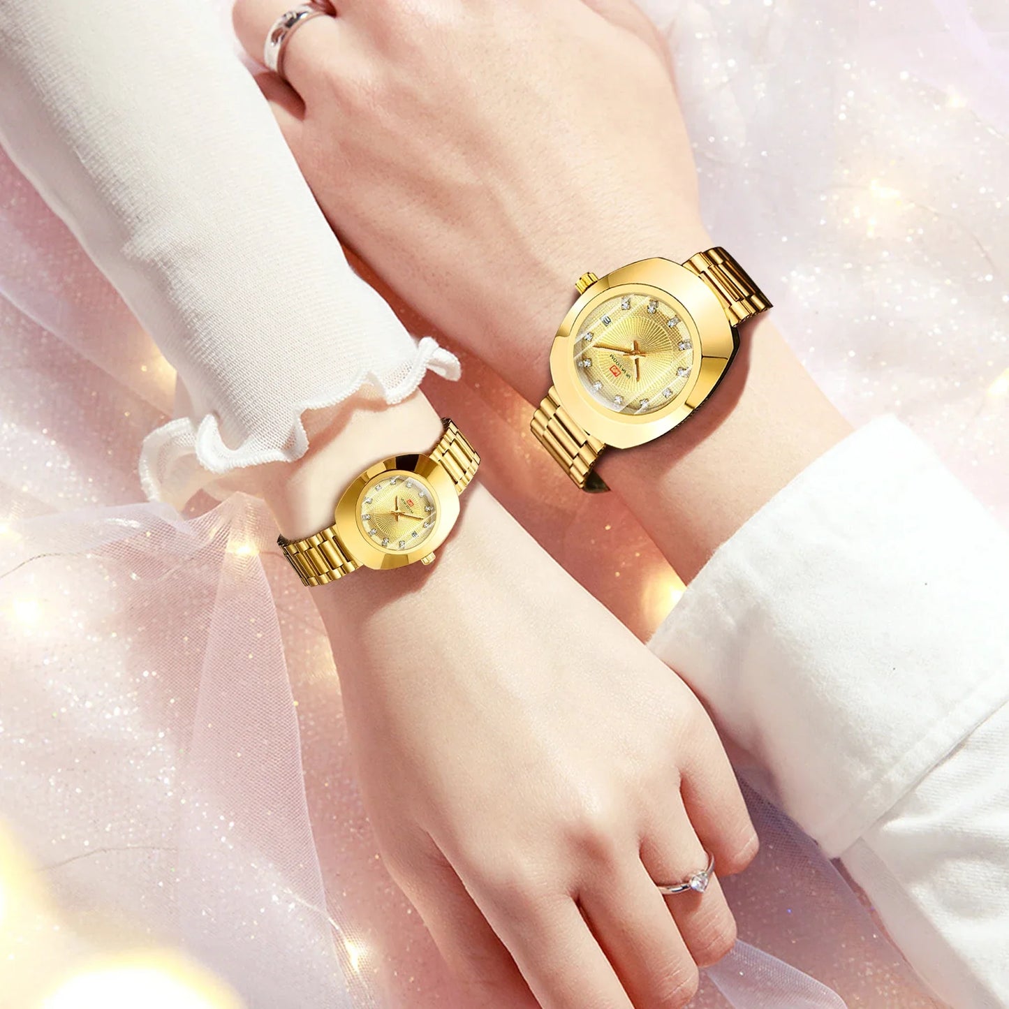 2024 nuove donne orologio ovale 34mm movimento al quarzo in acciaio inossidabile marchio di lusso acqua diamante oro nero vestito casual orologio da banchetto