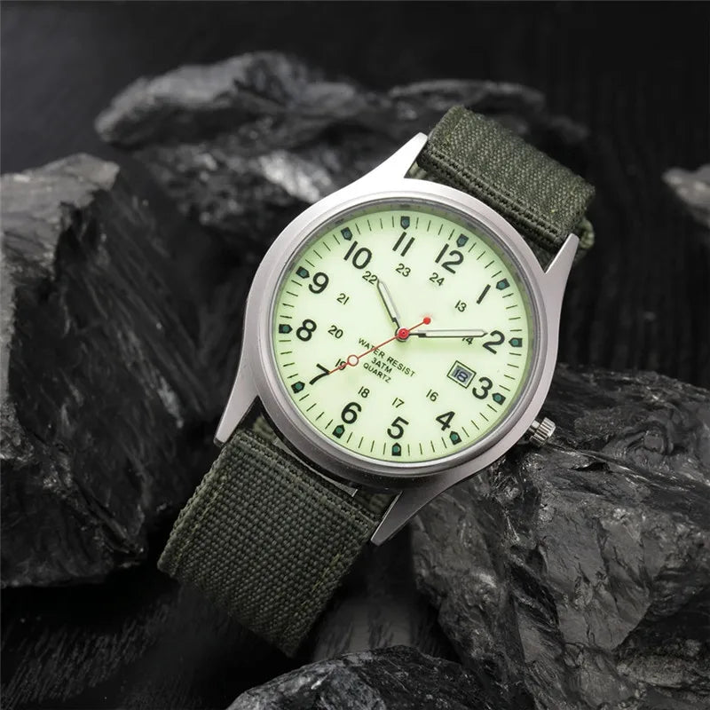 Ragazzi marca orologi economici uomo moda casual cinturino in nylon sport esercito regali data orologio da polso al quarzo fluorescente Relogio Masculino