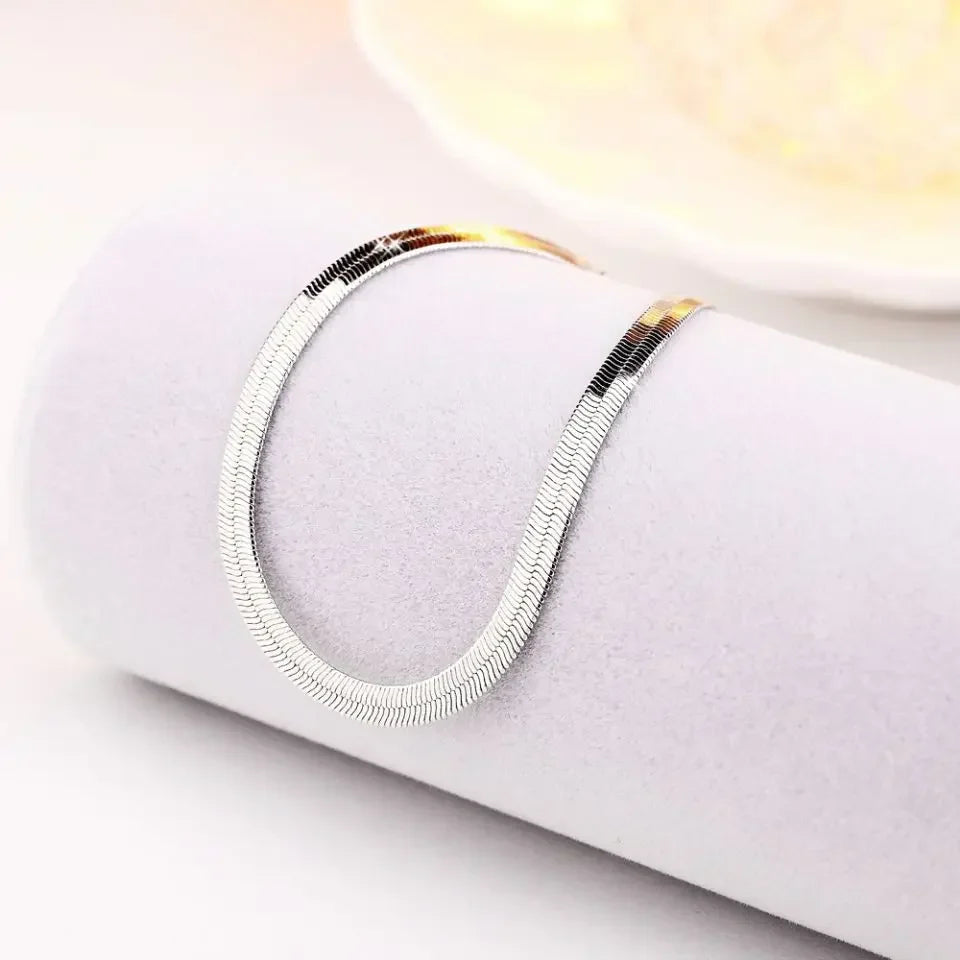 Set di collane con bracciale a catena in argento sterling 925 da 4 mm per donna uomo set di gioielli da sposa per feste di moda regali