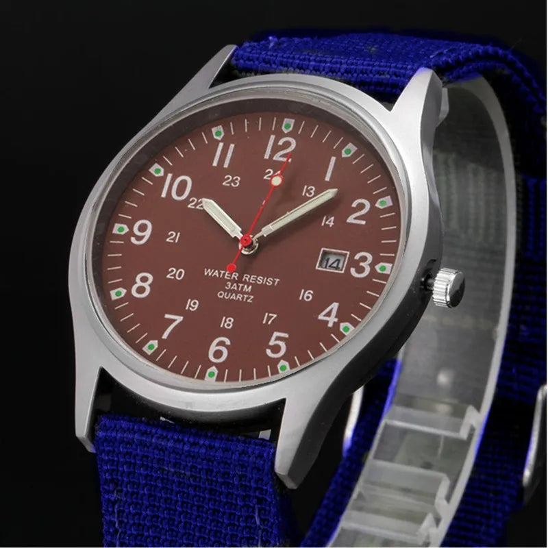 Ragazzi marca orologi economici uomo moda casual cinturino in nylon sport esercito regali data orologio da polso al quarzo fluorescente Relogio Masculino