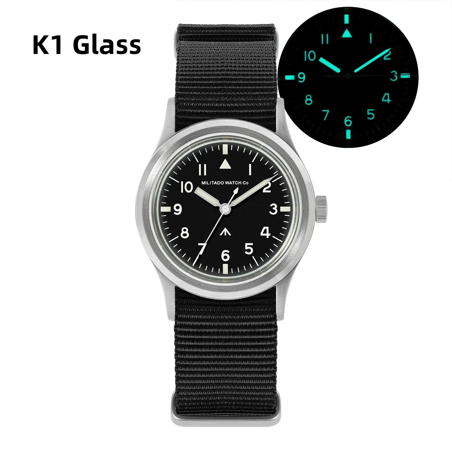 Militado ML14 36mm Orologio VH31 Sweep Secondo Movimento al quarzo Orologio Cristallo di zaffiro Super luminoso BGW9 C3 100m Orologi impermeabili