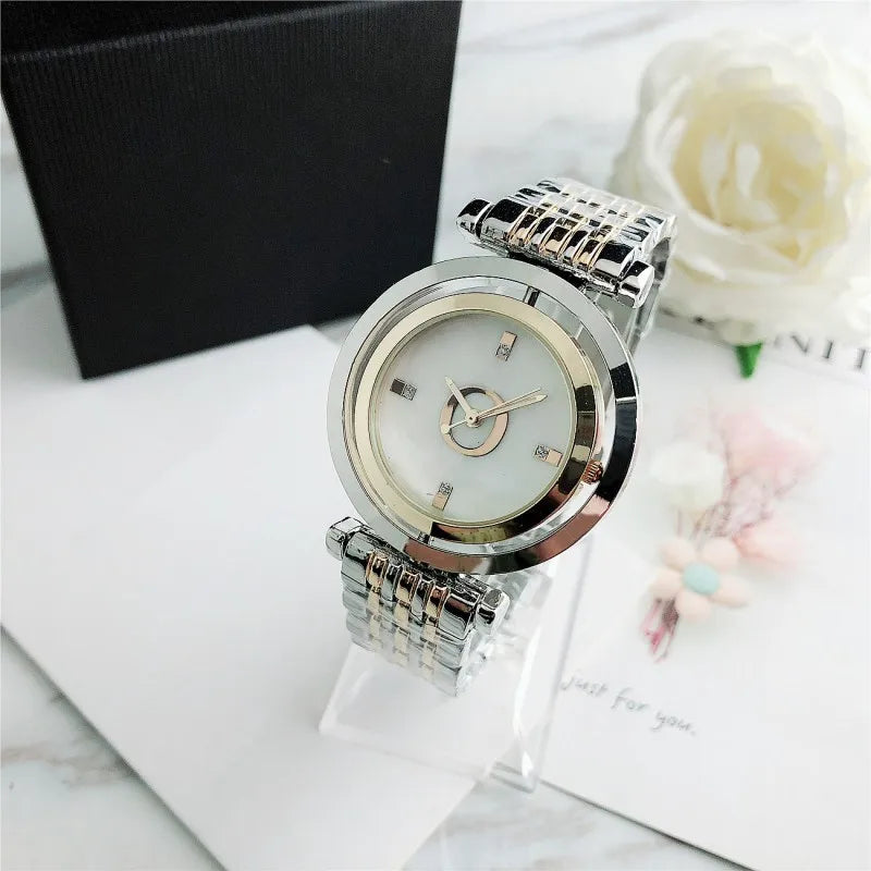 Orologio da Polso Semplice ed Elegante Automatico al Quarzo in Acciaio Inossidabile per Donna Montre Homme Relogio Feminino