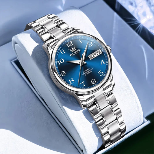 OLEVS Orologio di lusso di alta qualità per donna Orologio meccanico automatico da donna impermeabile in acciaio inossidabile Orologi da donna eleganti