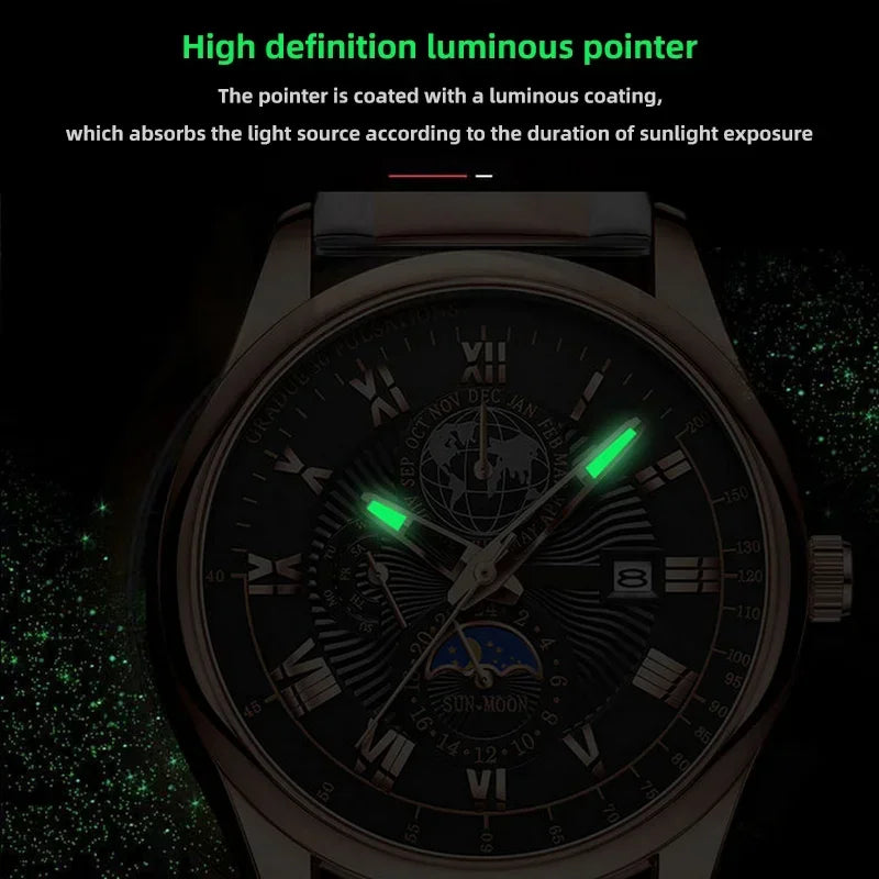 2024 Orologio da uomo alla moda Orologio da polso da uomo sportivo di lusso alla moda Orologio da uomo al quarzo con data in pelle luminosa impermeabile Orologio da uomo