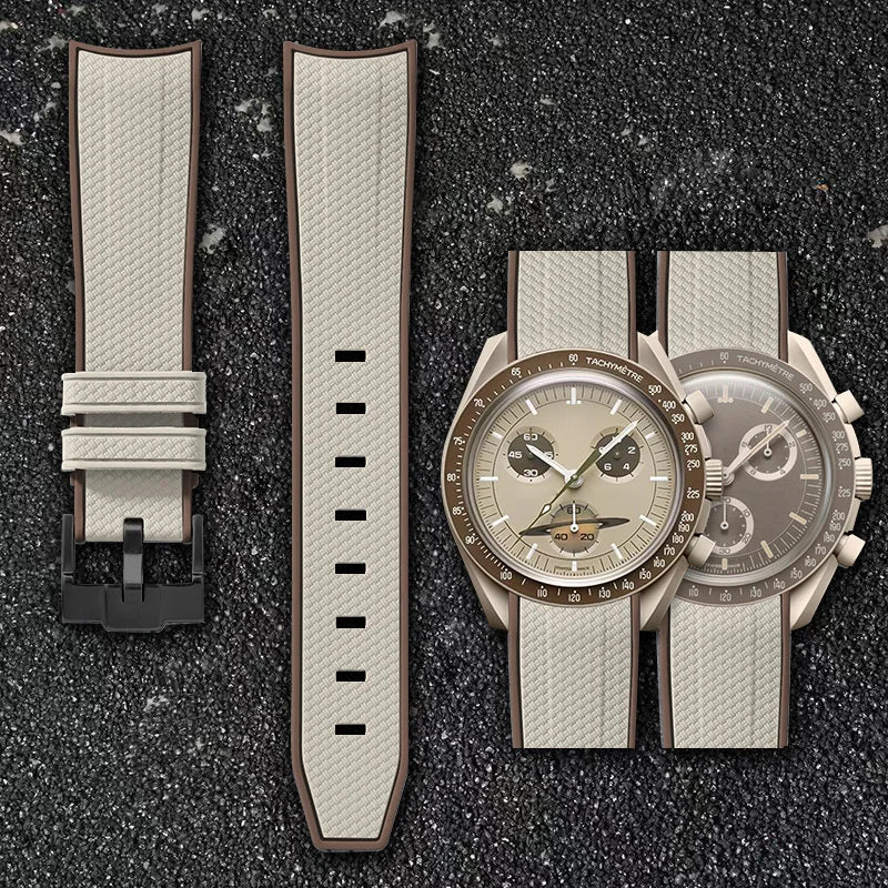 Per Omega Swatch 20mm Curva cinturino per orologio Speedmaster MoonSwatch Planet Snoopy cinturino cinturino a sgancio rapido braccialetto in gomma