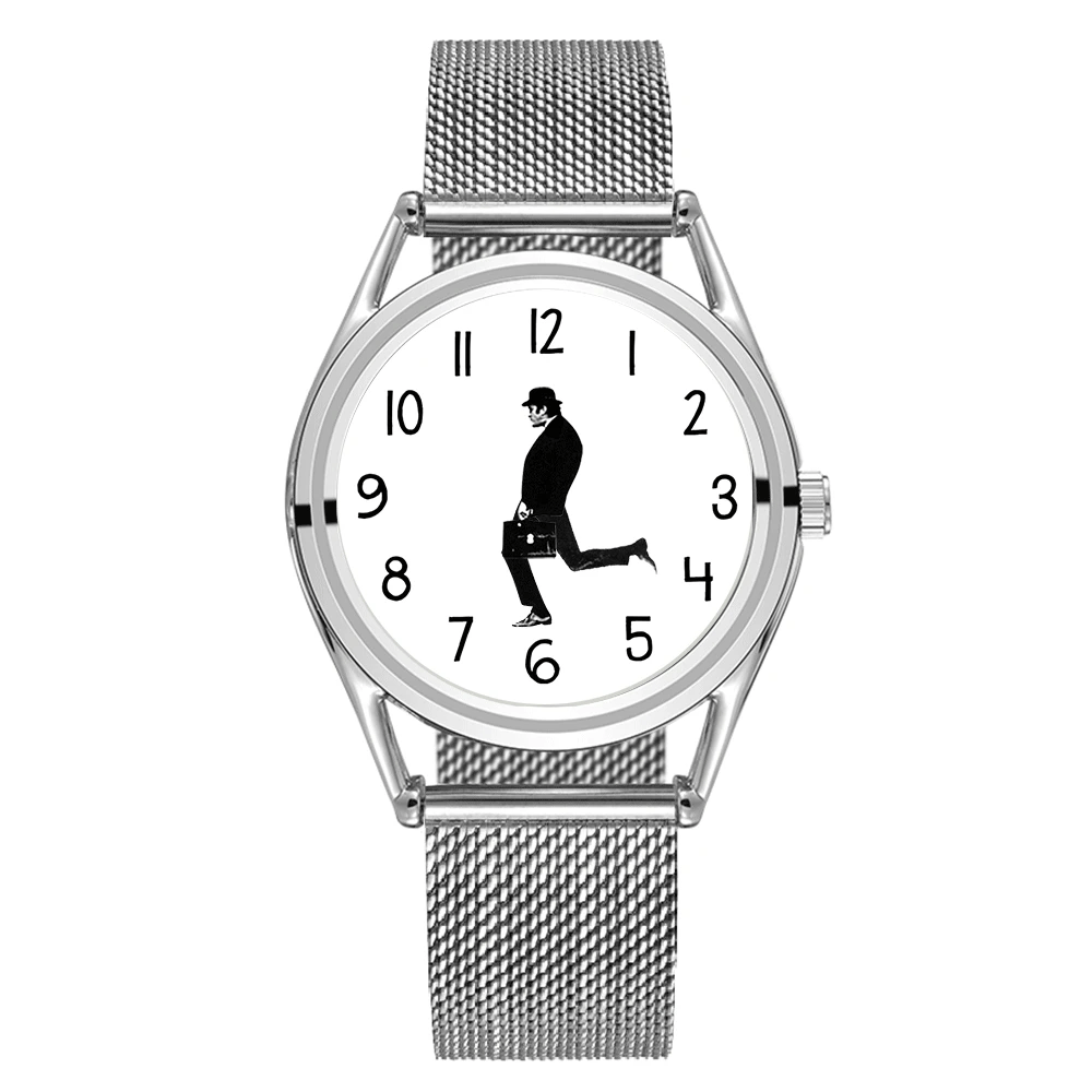 FEB 30TH Walking Men Design orologio Unisex da uomo dal Design creativo 3ATM cinturino in acciaio inossidabile resistente all'acqua