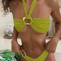 Nuovo bikini sexy tie-dye a due pezzi per donna, accessori per costumi da bagno