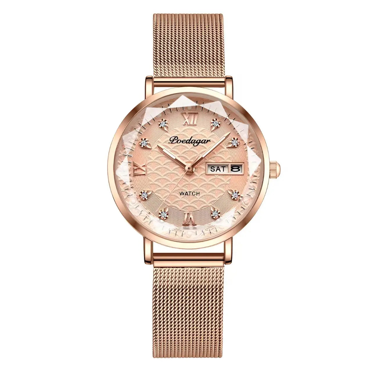 Orologio da donna POEDAGAR di alta qualità, in acciaio inossidabile, raffinato orologio da polso a bracciale, impermeabile, luminoso, elegante, orologio da donna, Reloj