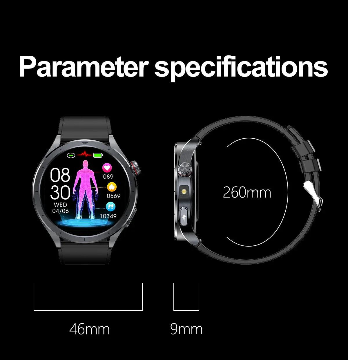Nuovo Smartwatch 2026 per Analisi del Grasso Corporeo, ECG+PPG, Acido Urico, Pressione Sanguigna, Ossigeno nel Sangue, Orologio con Chiamate per Uomini e Donne