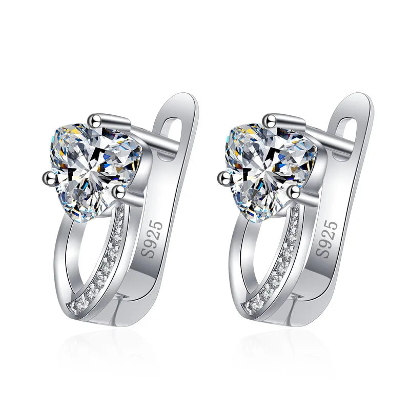 Orecchini in argento sterling 925 gioielli di alta qualità retrò modello semplice orecchini con zirconi bianchi viola vendita calda