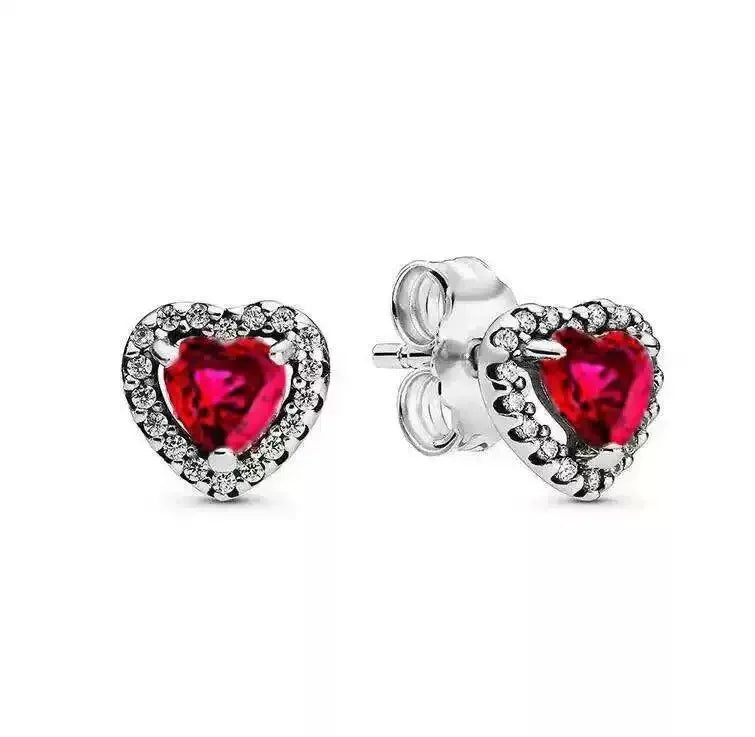 Orecchini in Argento Puro 925 con Zirconi a Forma di Cuore, Stella, Luna e Cerchio, Gioielli per Donne, Regalo per Compleanno, Festa della Mamma, Accessori