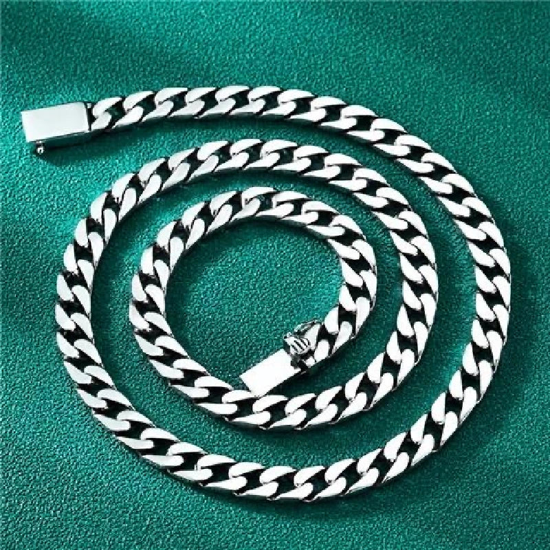100% S925 Collana in argento sterling Bracciale Punk S925 Gioielli in argento Non sbiadisce mai Carry certificato Uomo Donna Gioielli Regali