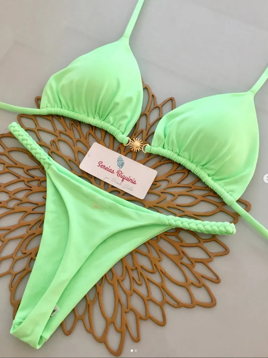 Micro Bikini 2026 Costume da bagno donna Nuovo costume da bagno sexy Halter Bikini Set brasiliano Biquini Perizoma femminile Beachwear Party Wear
