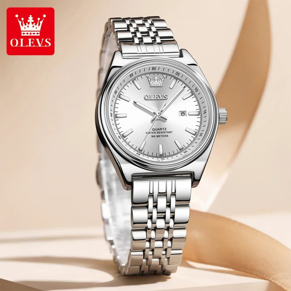 OLEVS 3703 Orologio da donna Orologio al quarzo con calendario di lusso Orologio da polso da donna impermeabile con specchio ad alta durezza 30M