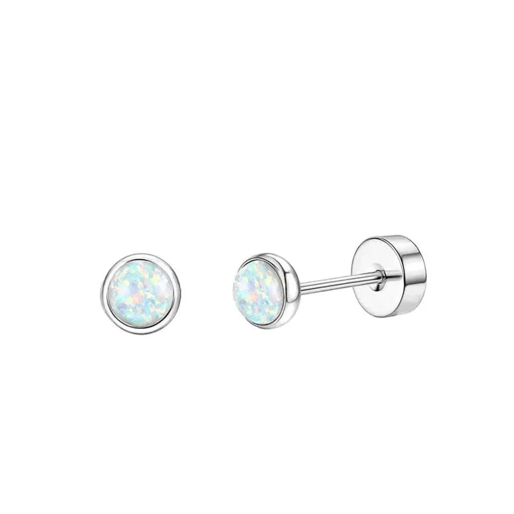 Set di 6 Paia di Orecchini per Piercing Multipli, Piccoli Orecchini a Cerchio, Orecchini a Perno con Zirconi, Opale e Perla per Donne