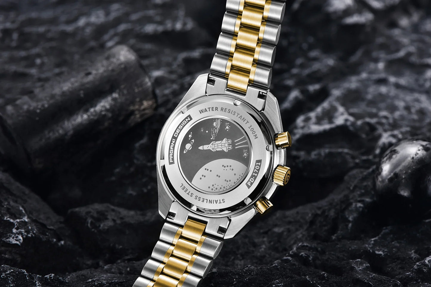 PAGANI DESIGN 500 Orologio da Uomo di Lusso con Cronografo Sportivo, Quadrante Tondo, Vetro Zaffiro AR, Movimento Giapponese, Acciaio 316L, Luminoso