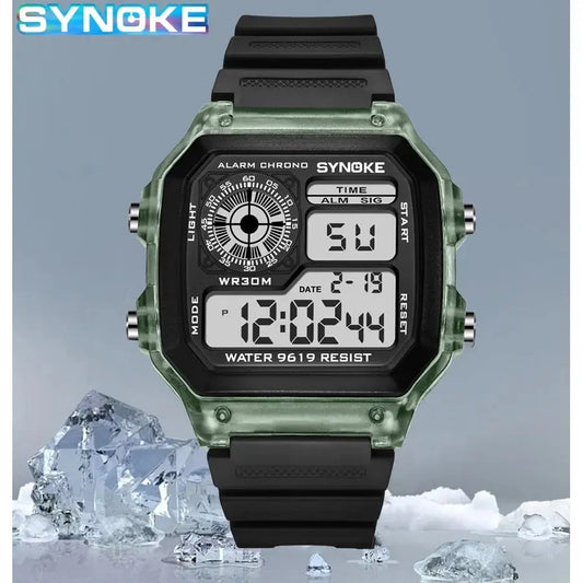 SYNOKE Digital Watches uomo sport luminoso multifunzione impermeabile orologio da polso da donna all'aperto e in esecuzione studente sette luci