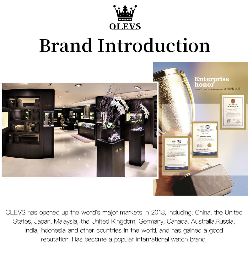 OLEVS Orologi da uomo Orologio di lusso delle migliori marche da uomo Cronografo originale impermeabile in acciaio inossidabile Fasi lunari Data Quadrante Rota