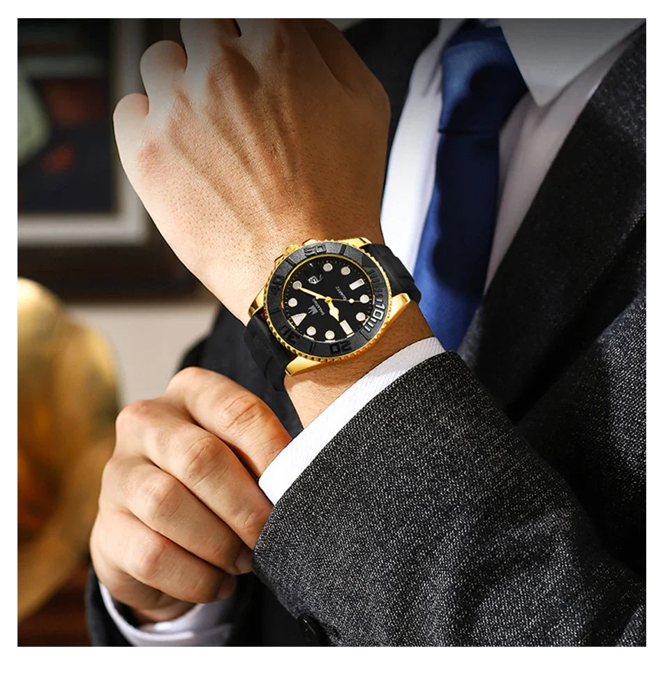 Orologio moda uomo orologio Casual Montre Homme Business Men orologio al quarzo calendario Green Water Wok Ghost Sport orologio da polso da uomo