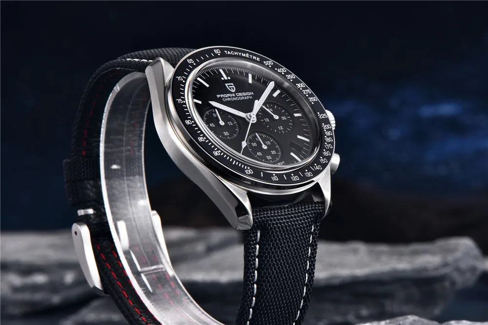 PAGANI DESIGN 500 Orologio da Uomo di Lusso con Cronografo Sportivo, Quadrante Tondo, Vetro Zaffiro AR, Movimento Giapponese, Acciaio 316L, Luminoso