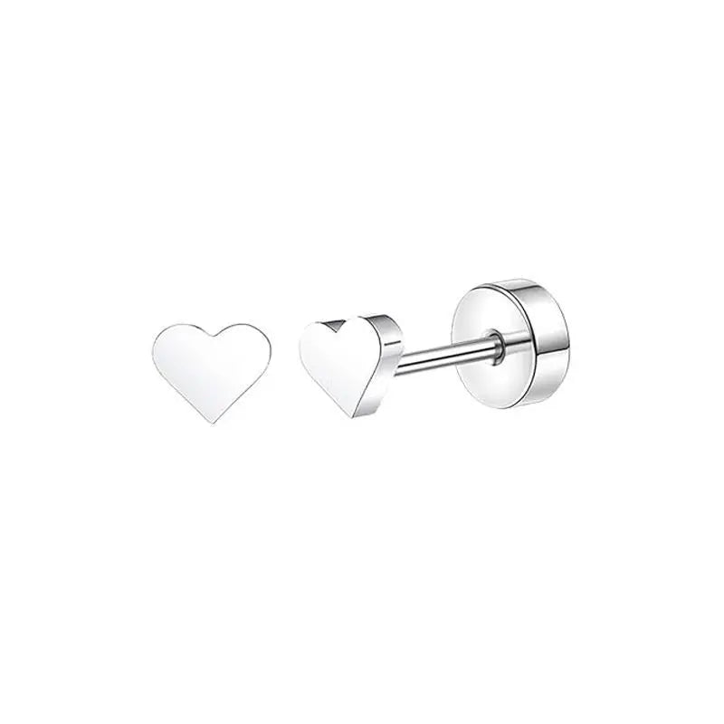 2 pz/set In Acciaio Inox Cuore Luna Earbone Della Vite Della Vite Della Sfera Orecchini con perno per Le Donne di Modo Dell'orecchio Trago Cartilagine Body Piercing