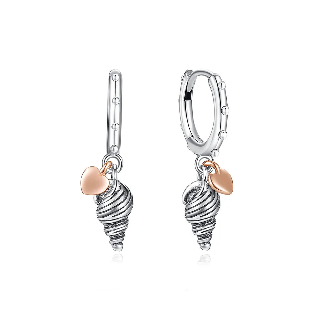 Orecchini Originali in Argento Sterling 925, Modello 2026, a Perno e a Cerchio con Cristalli, per Donna, in Oro Rosa, con Corona, Cuore, Infinito, Ape, Gioielli