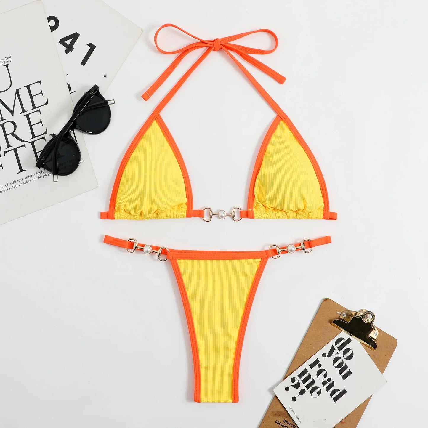 Set bikini sexy in due pezzi Set bikini con stampa casuale da donna Costume da bagno push-up Costume da bagno sandbeach