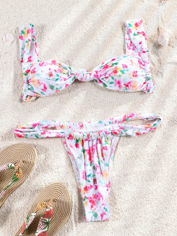 ZRTAK Costume a due pezzi Bikini 2025 Costume da bagno donna Push Up Costume da bagno Bikini sexy Set Costumi da bagno Stampa Beachwear Biquinis solidi