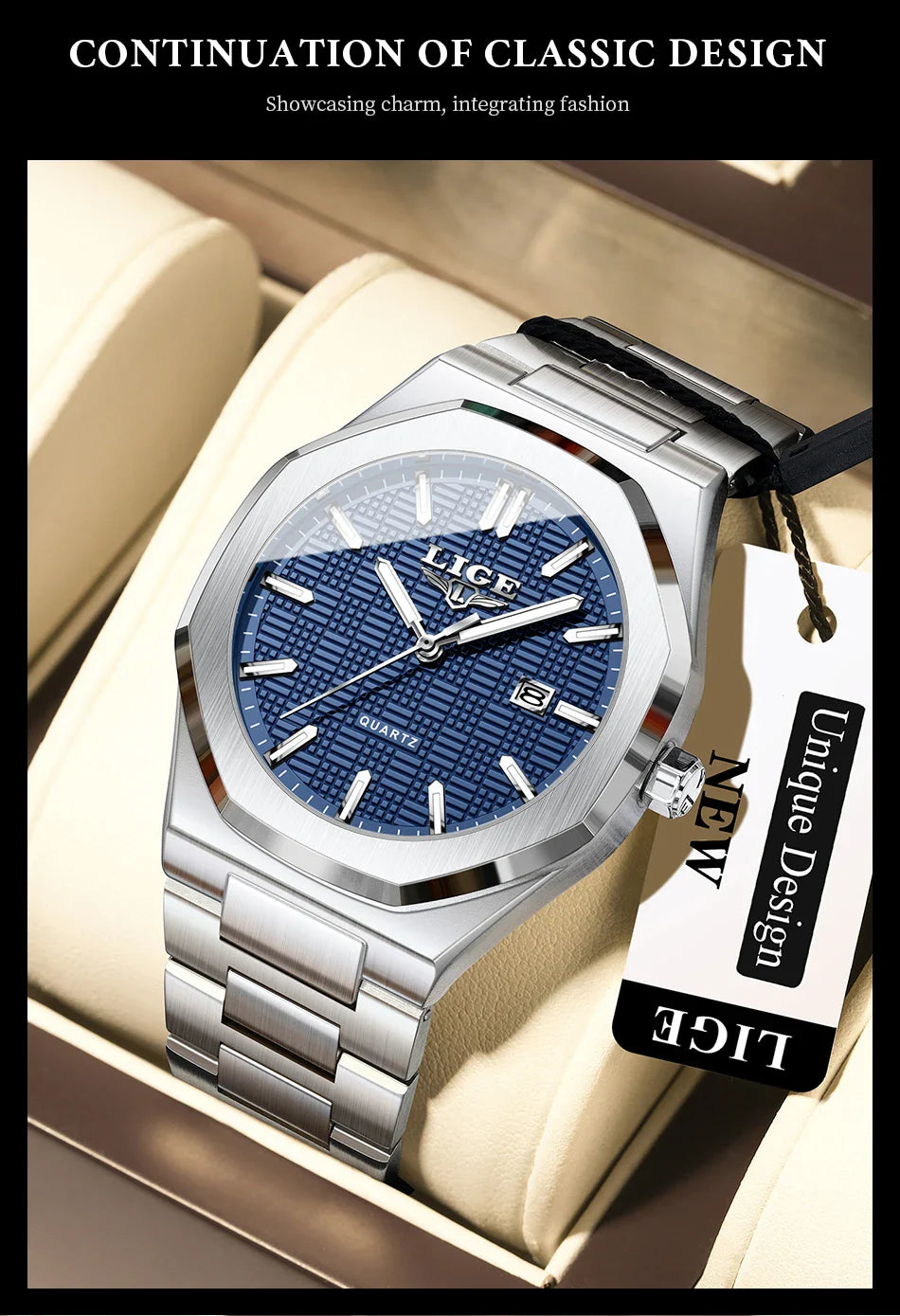 LIGE Orologio da donna elegante e lussuoso, orologio classico alla moda con data automatica, cinturino in acciaio inossidabile, orologi luminosi impermeabili per donna, regalo per signora