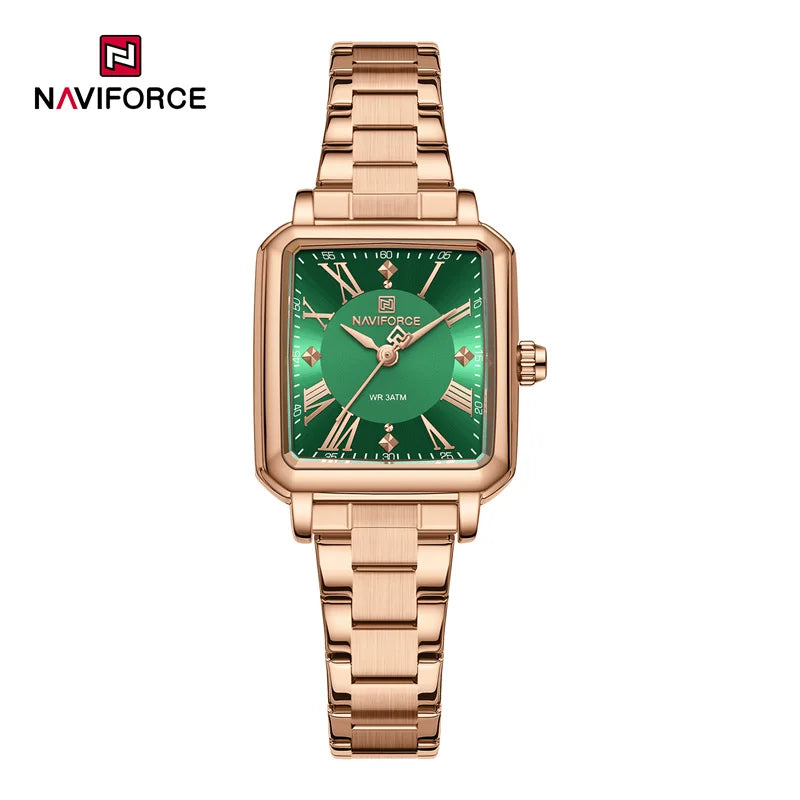 NAVIFORCE Orologio da donna alla moda per donna Orologio da polso da donna casual impermeabile al quarzo in acciaio inossidabile da regalare alla fidanzata 2025