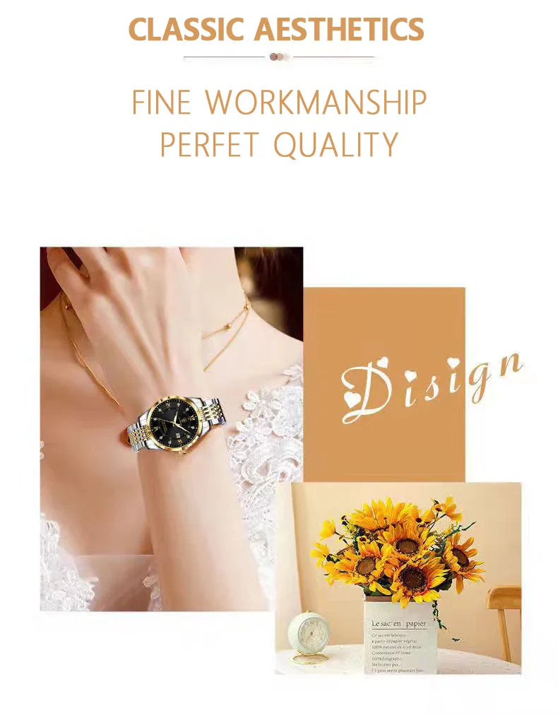 POEDAGAR Orologio da donna di lusso Orologio da donna impermeabile in acciaio inossidabile con data luminosa Orologi al quarzo da donna semplici e casual alla moda