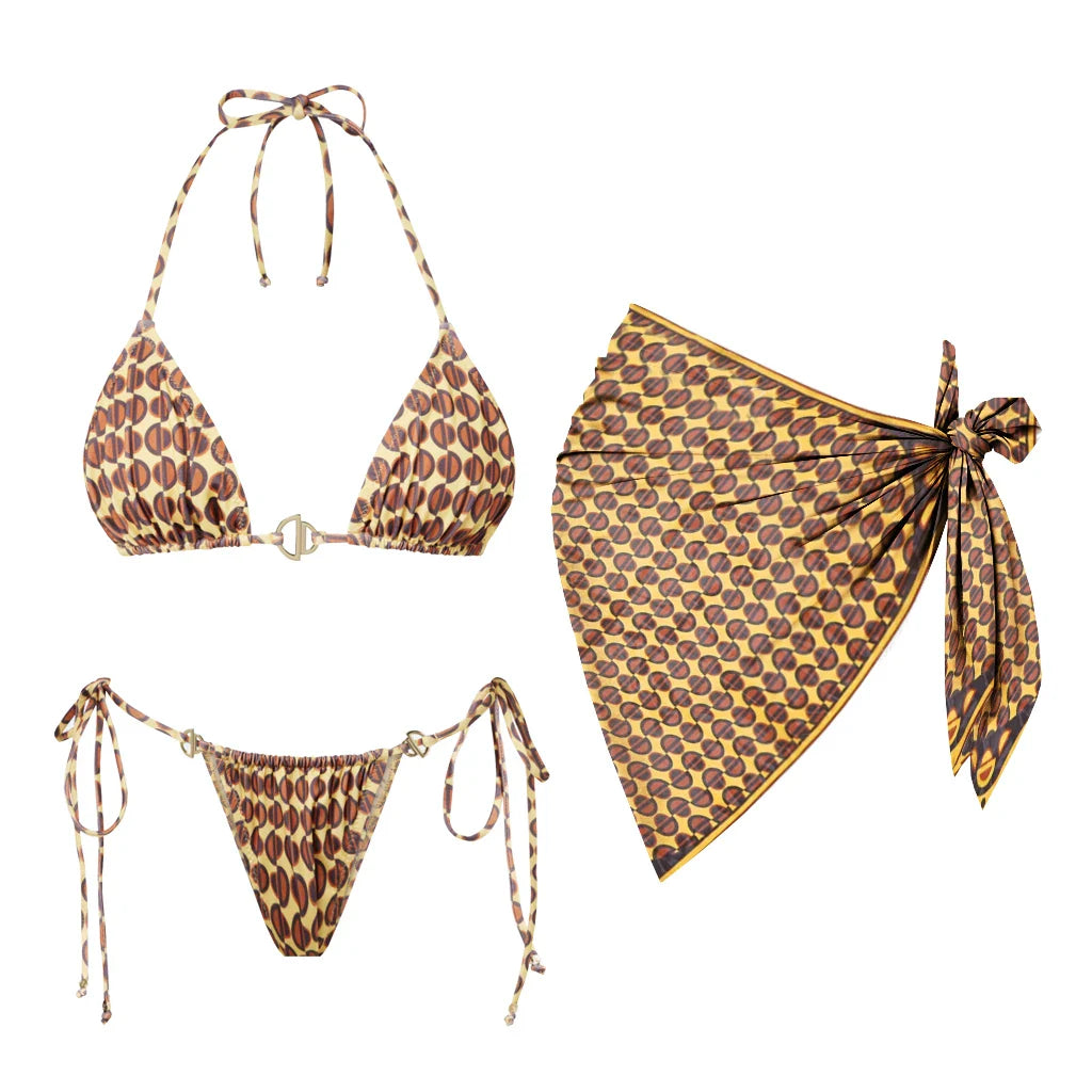 Costume da bagno bikini sexy con scollo all'americana con pantaloni Costumi da bagno Donna Bikini brasiliano Costume da bagno a gamba alta Estate femminile