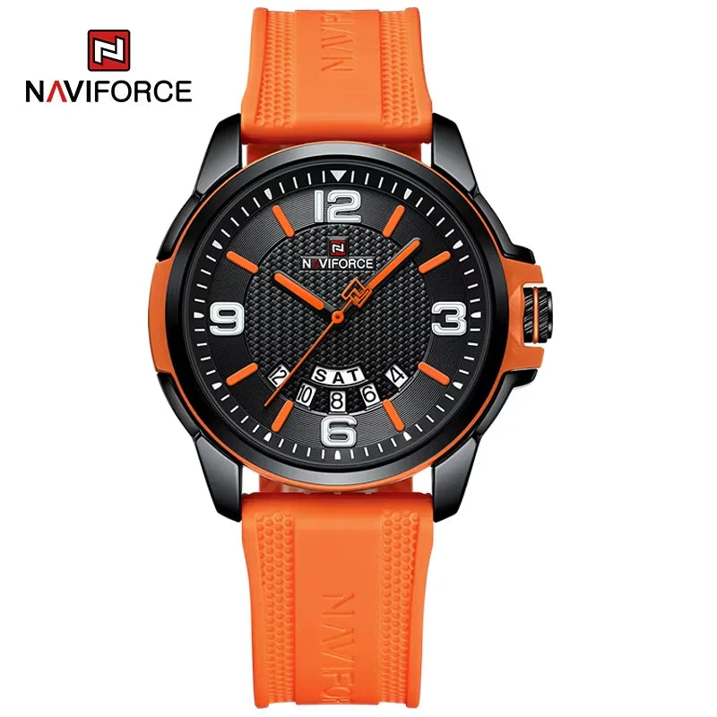 NAVIFORCE Creativo cinturino in TPU orologio da polso maschile moda sportiva 3ATM quarzo impermeabile giorno e data display orologi da uomo Reloj Hombre