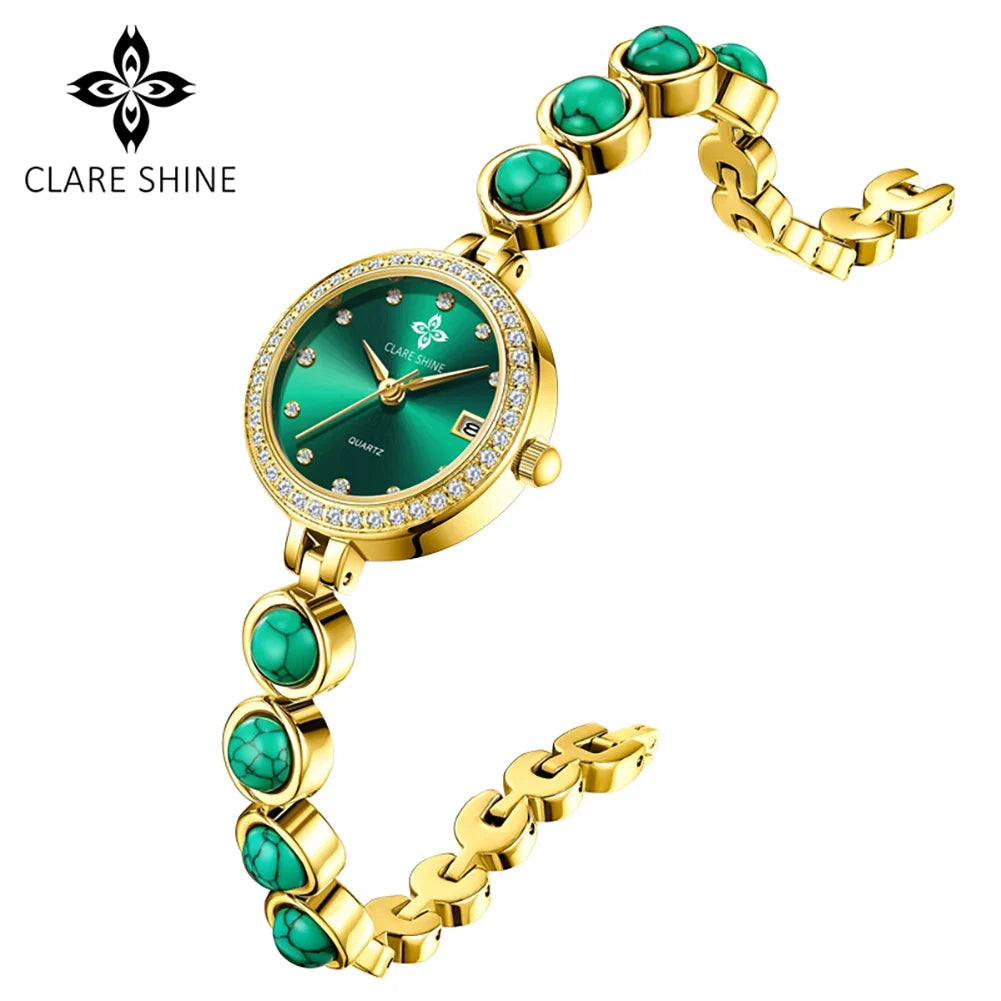 Orologio da donna CLARE SHINE Brand 7708, elegante orologio al quarzo di lusso, impermeabile, con datario, collezione Stellar Eyes.