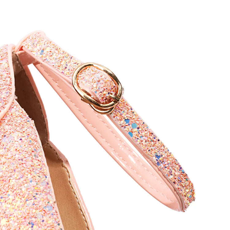 Ochanmeb Bling Bling Silver Gold Glitter Shoes Woman Ultra High Heels Platform Buckle Sequin Red Pumps Ladies Party Prom Wedding