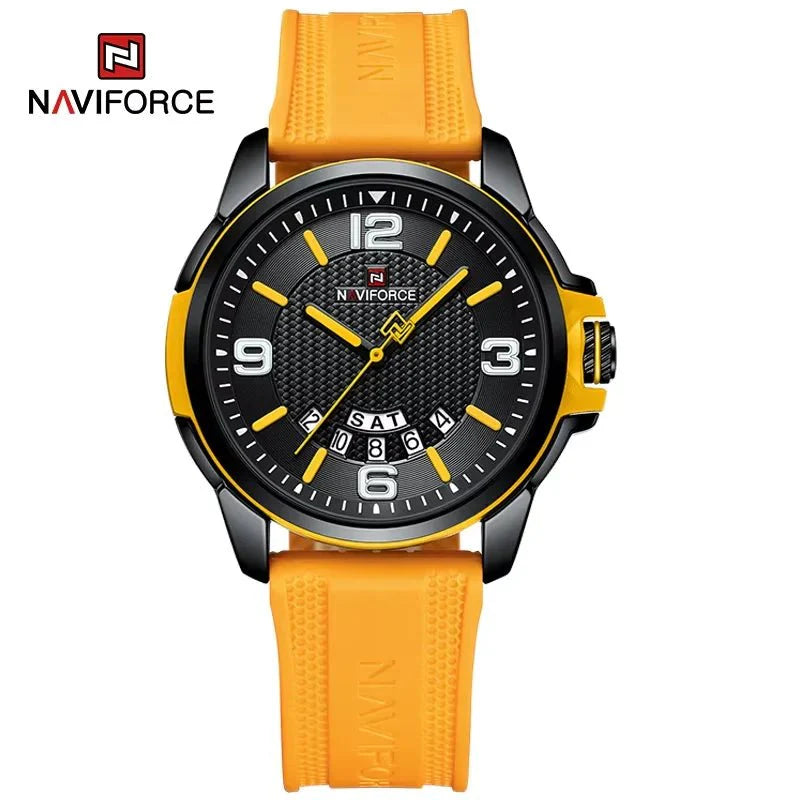 NAVIFORCE Creativo cinturino in TPU orologio da polso maschile moda sportiva 3ATM quarzo impermeabile giorno e data display orologi da uomo Reloj Hombre