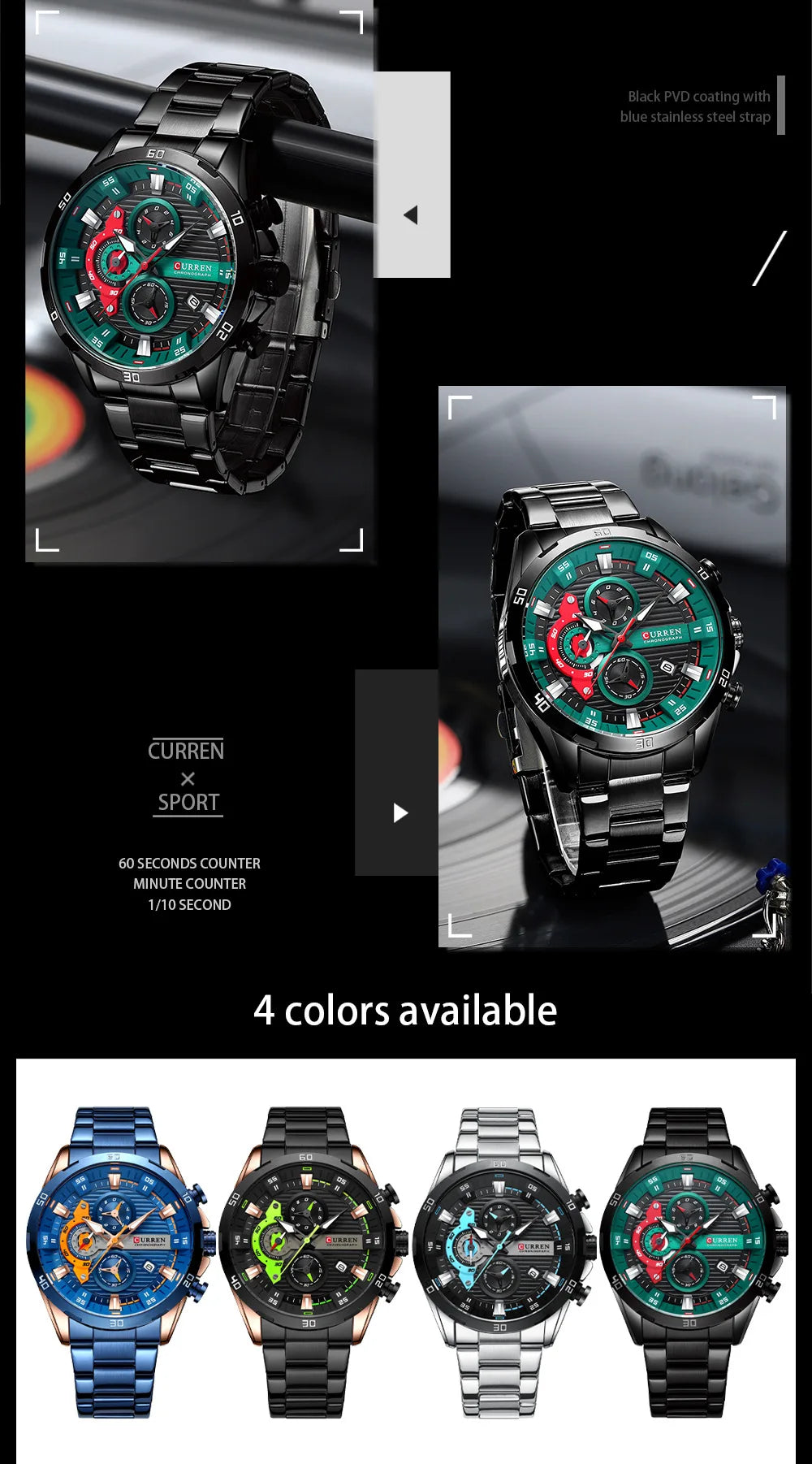 CURREN 8402 Orologio da uomo in acciaio inossidabile Moda creativa Quadrante luminoso con cronografo Orologio da uomo di lusso per il tempo libero reloj hombre