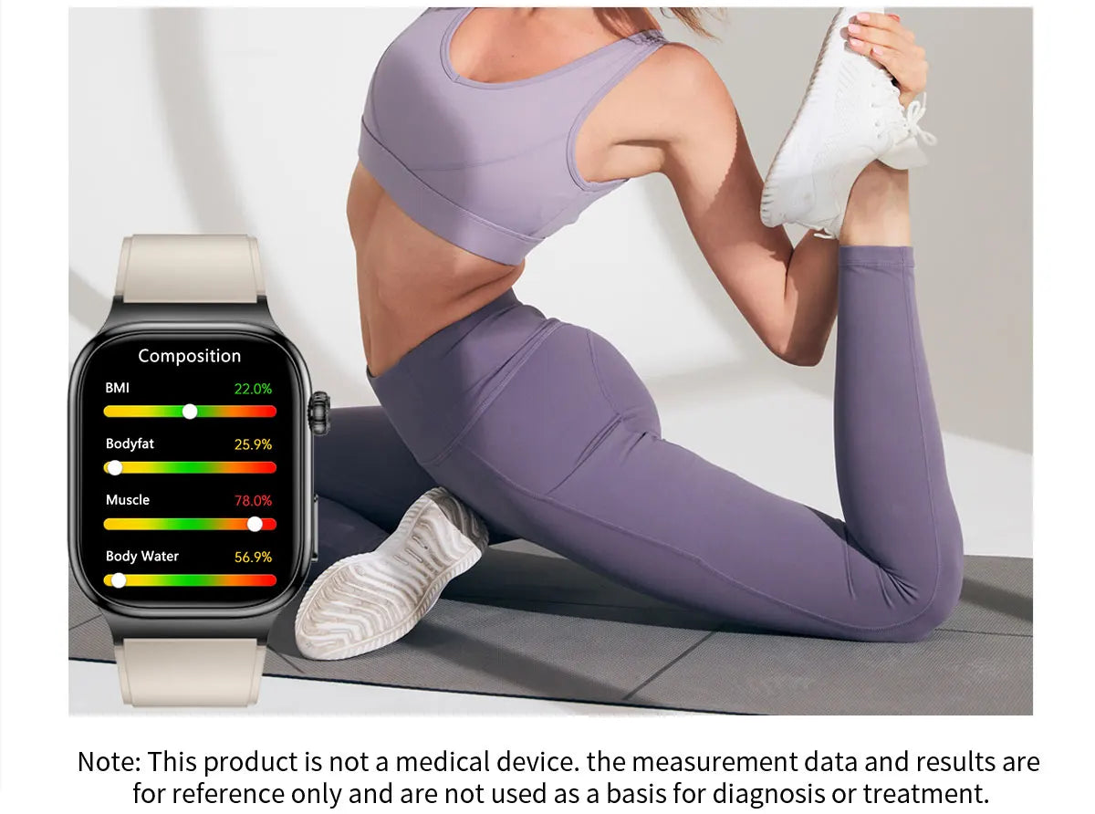2026 Nuovo Misurazione Accurata Salute Smart Watch ECG + PPG Acido Urico Pressione Sanguigna Lipidi Nel Sangue Chiamata BT Smartwatch Per Le Donne Degli Uomini