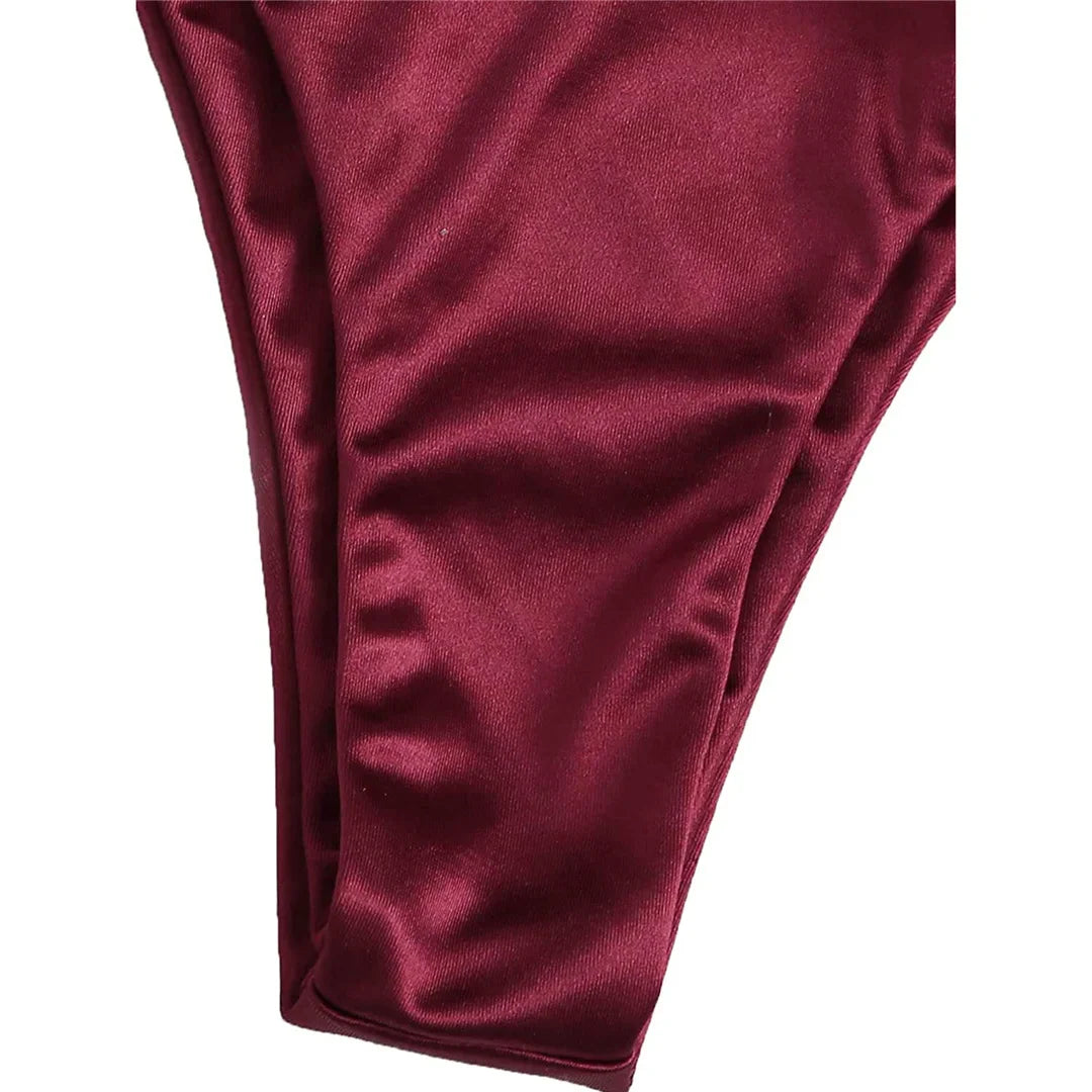 Sexy 13 colori Halter Satin Bikini brasiliano Donna Costumi da bagno Costume da bagno femminile Bikini a due pezzi Bagnante Costume da bagno Swim V4966