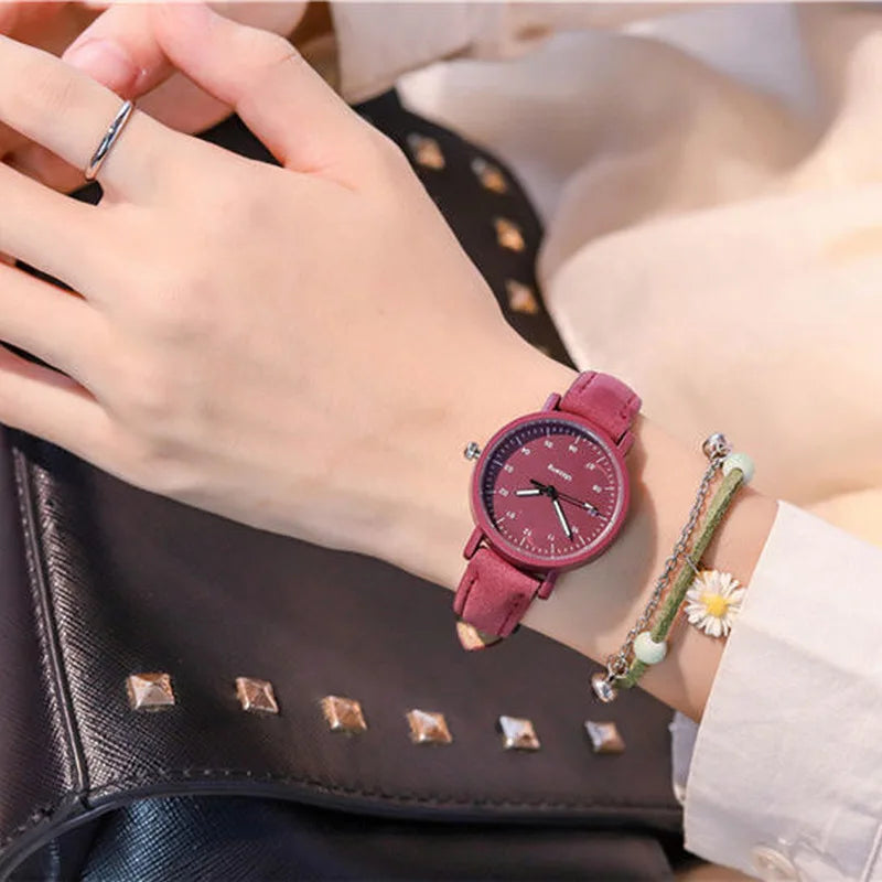 YIKAZE orologio da donna cinturino in pelle PU orologi al quarzo da donna orologio da polso da donna con quadrante rotondo impermeabile orologio da polso da donna