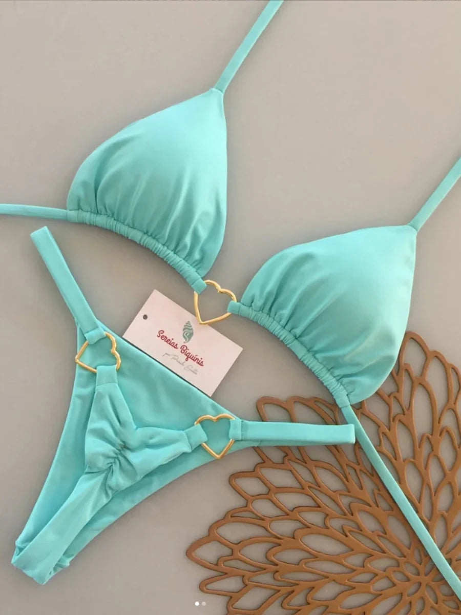 Micro Bikini 2026 Costume da bagno donna Nuovo costume da bagno sexy Halter Bikini Set brasiliano Biquini Perizoma femminile Beachwear Party Wear