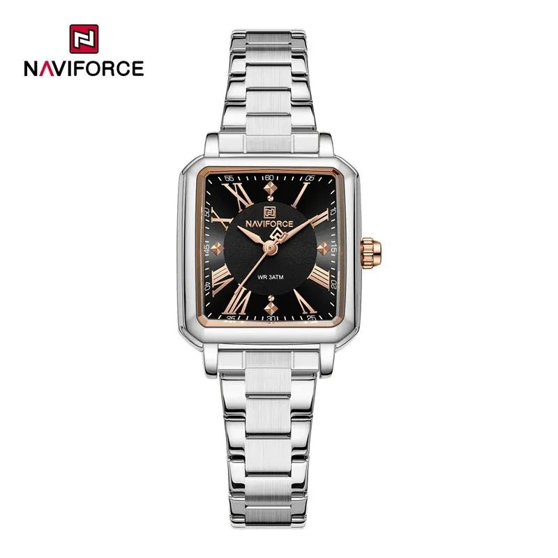 NAVIFORCE Orologio da donna alla moda per donna Orologio da polso da donna casual impermeabile al quarzo in acciaio inossidabile da regalare alla fidanzata 2025