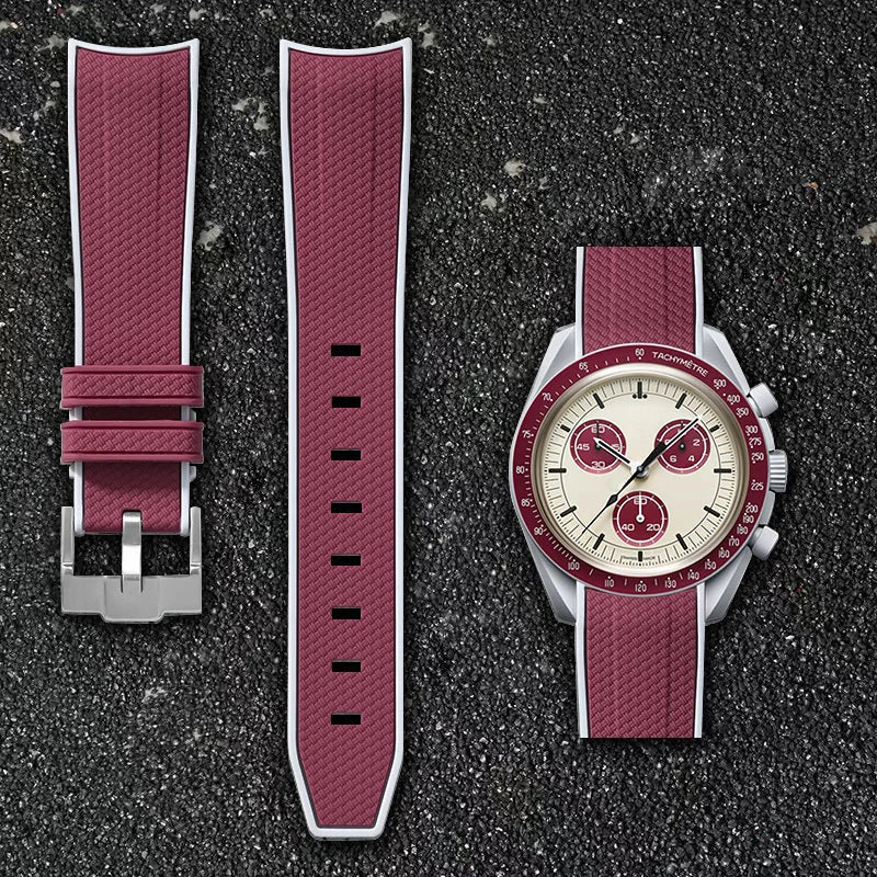 Per Omega Swatch 20mm Curva cinturino per orologio Speedmaster MoonSwatch Planet Snoopy cinturino cinturino a sgancio rapido braccialetto in gomma