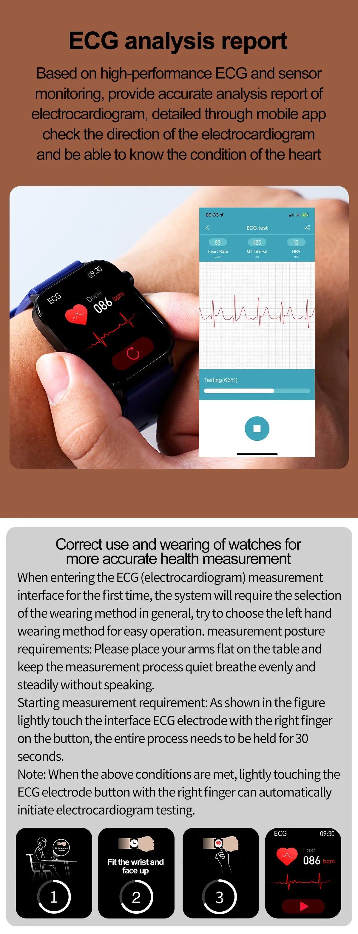 Nuovo 2025 Smartwatch per XIAOM1 con ECG+PPG, Monitoraggio Grasso Sanguigno e Acido Urico, Frequenza Cardiaca, Pressione Sanguigna, Chiamate Bluetooth per Uomini e Donne