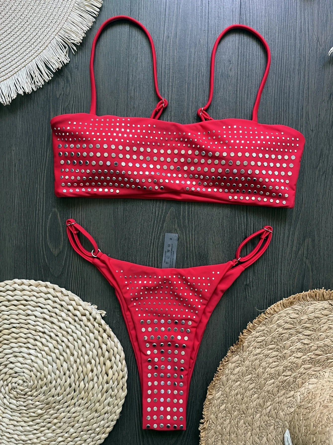 2025 Diamante Bikini Donne Sexy Costume Da Bagno A Fascia Biquini Push Up Costumi Da Bagno Femminile Lucido Costumi da Bagno Floreale Tuta Beachwear