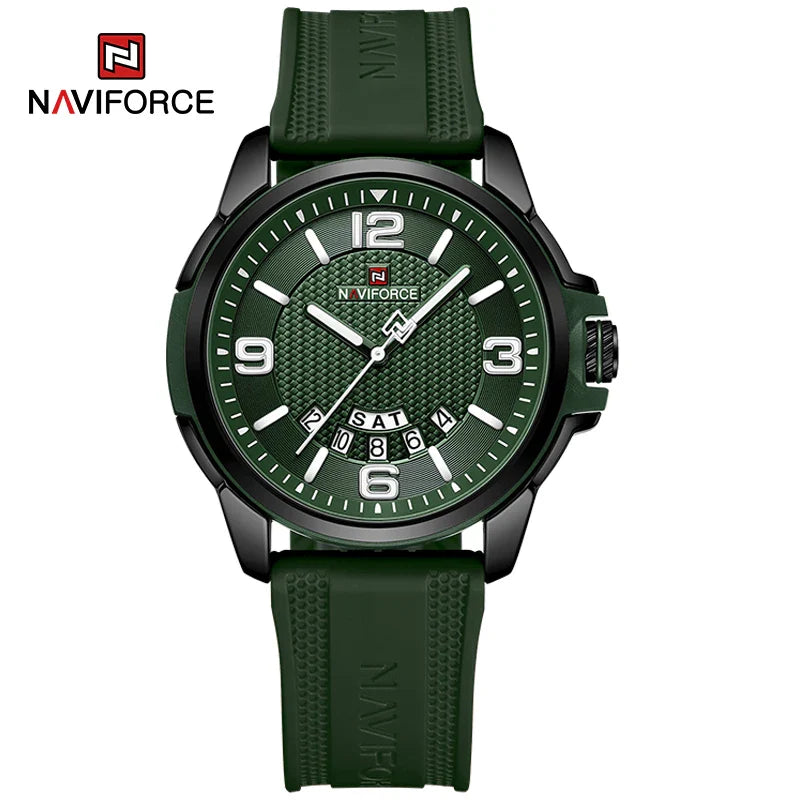 NAVIFORCE Creativo cinturino in TPU orologio da polso maschile moda sportiva 3ATM quarzo impermeabile giorno e data display orologi da uomo Reloj Hombre