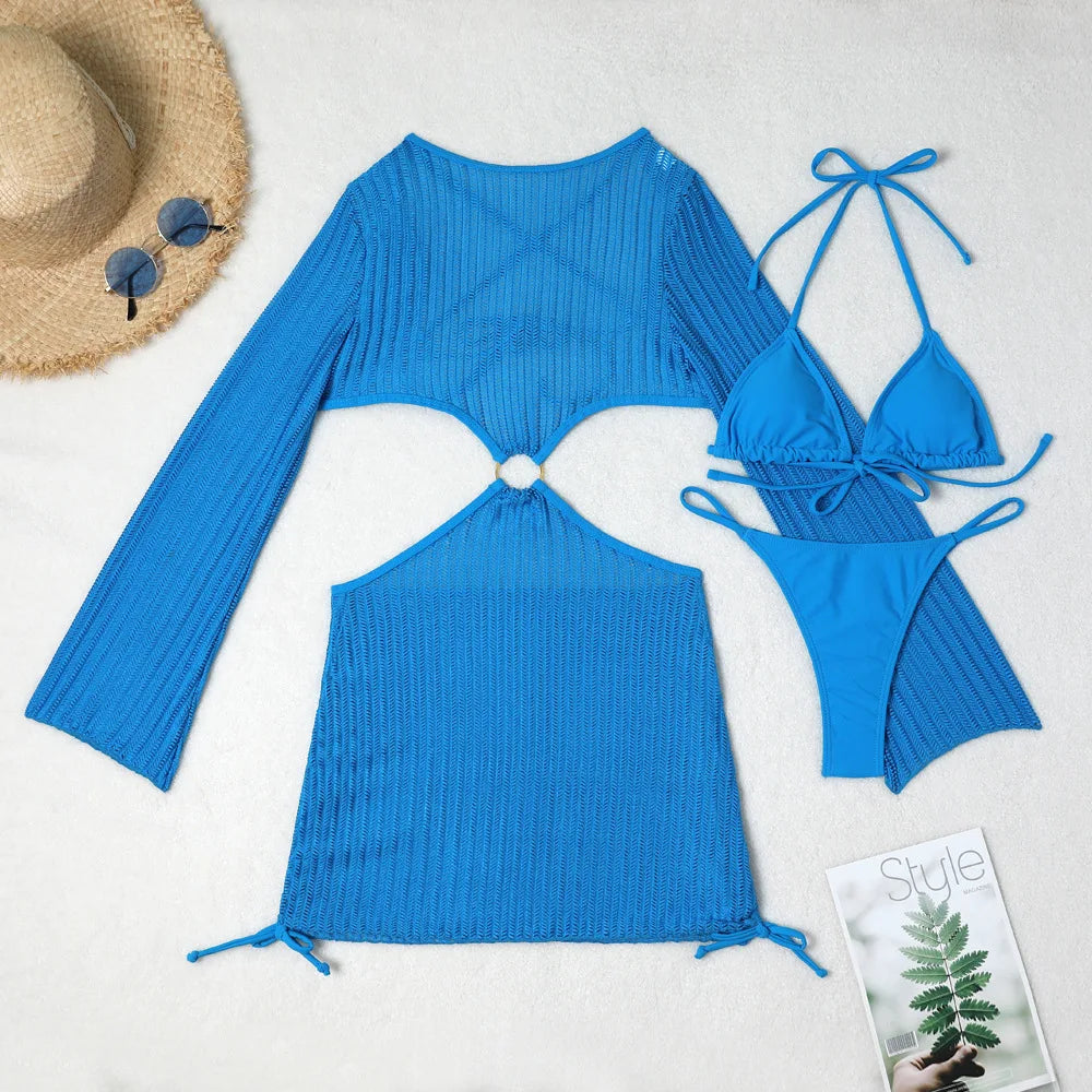 2026 Bikini sexy Costumi da bagno femminili Costumi da bagno a tre pezzi da donna Costumi da bagno da spiaggia Costumi da bagno Bikini brasiliano Set Bagnante da piscina
