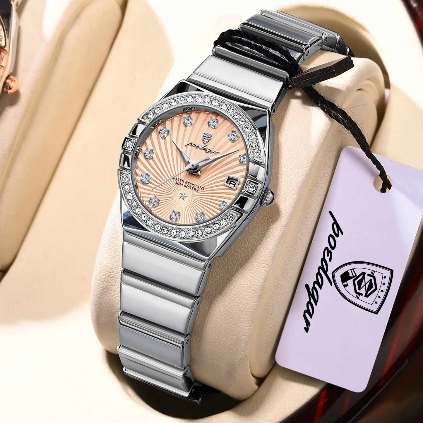 Orologio da donna POEDAGAR, raffinato, impermeabile, luminoso, con datario, in acciaio inossidabile, elegante orologio da polso al quarzo per donna.