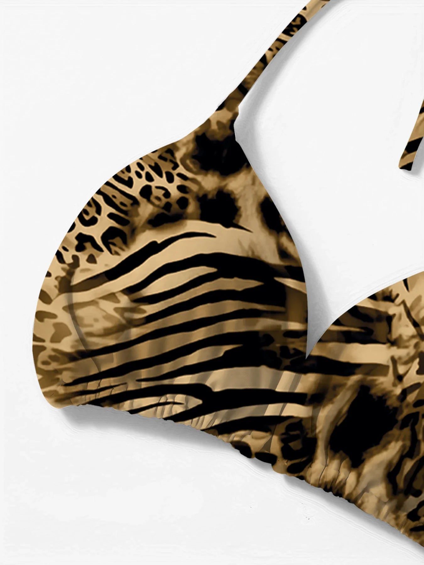 Nuovo Bikini Due Pezzi da Donna Stampato, Sexy e alla Moda, con Laccetti e Collo all'Americana